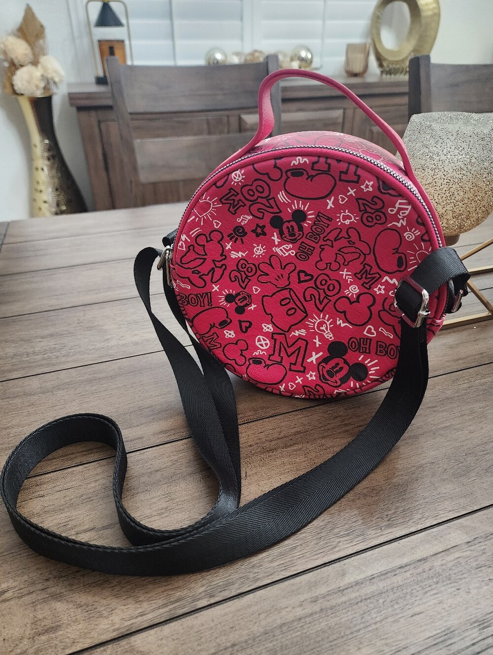 Disney Buckle-Down Red Mickey Mouse Bag with Silver Hardware